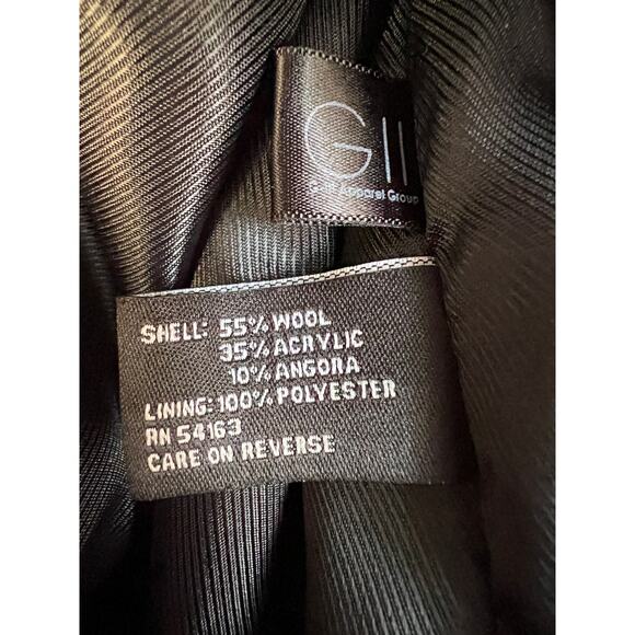 Jones New York Size 6 Small Wool Angora Peacoat Black Midi Coat Super Soft - Picture 8 of 10